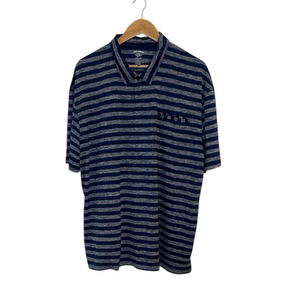 Reel Legends Other - Men’s Reel Legends Navy and Gray Striped Polo Golf Shirt, XXL